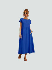 Sukienka kieszonkowa z bawełny i lnu