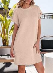 Damska sukienka mini z krótkim rękawem na lato 2025