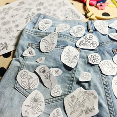 Rozpuszczalne w wodzie wzory kwiatowe do haftu