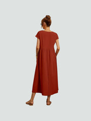 Sukienka kieszonkowa z bawełny i lnu