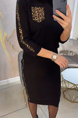 Damski dwuczęściowy komplet z nadrukiem w panterkę i topem w diamenty