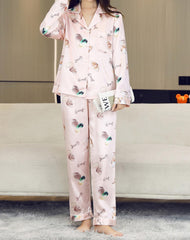 Damska piżama składająca się z 3 części i długich spodni z długim rękawem