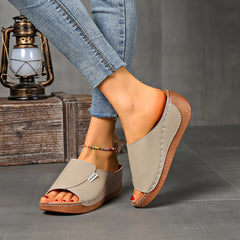 🔥GORĄCA WYPRZEDAŻ -50% ZNIŻKI🔥 Wygodne klapki z podparciem łuku stopy - damskie sandały w jednolitym kolorze - oddychające