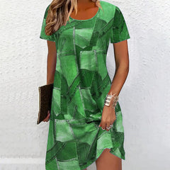 Damska sukienka z patchworkiem