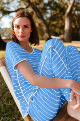 Damska dwuczęściowa bielizna nocna z krótkim rękawem