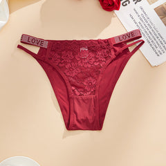 👙Kobiece koronkowe majtki ze średnim stanem i wydrążonymi diamentami