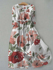 Sukienka koszulowa jednorzędowa z rękawem trzy czwarte