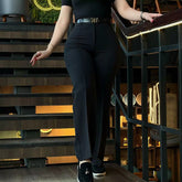 👖Proste spodnie garniturowe z wysokim stanem i wąskim krojem