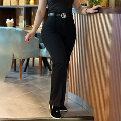 👖Proste spodnie garniturowe z wysokim stanem i wąskim krojem