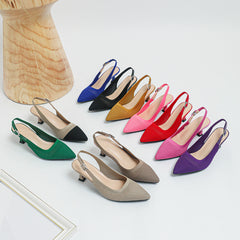 Jednokolorowe, spiczaste, elastyczne buty z noskiem