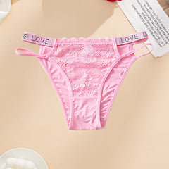 👙Kobiece koronkowe majtki ze średnim stanem i wydrążonymi diamentami