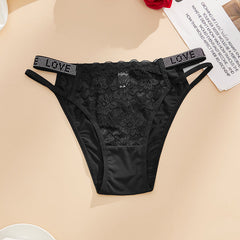 👙Kobiece koronkowe majtki ze średnim stanem i wydrążonymi diamentami