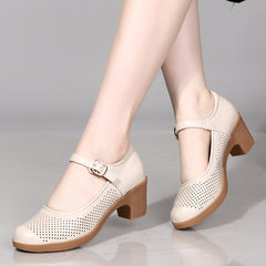 2025 gruby obcas sandały z miękkim dnem i wydrążonym obcasem