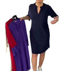 Letnia sukienka midi z dekoltem w serek dla kobiet