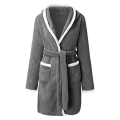 Damska piżama z kapturem na jesień i zimę, domowa szlafrok