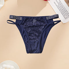 👙Kobiece koronkowe majtki ze średnim stanem i wydrążonymi diamentami