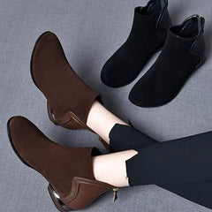 Miękka skórzana miękka podeszwa plus polarowe krótkie buty