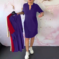 Letnia sukienka midi z dekoltem w serek dla kobiet