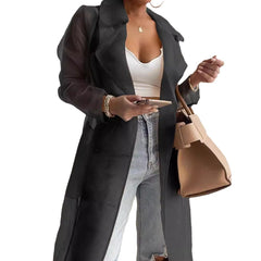 Kardigan z rękawami typu lampion na wiosnę i lato, średniej długości koszula