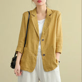 Małe garnitury bawełniane i lniane 2024 dla kobiet na wiosnę i lato