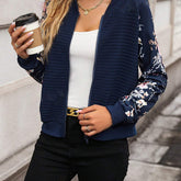 Jesienno-zimowa damska kurtka z długim rękawem, zapinana na zamek