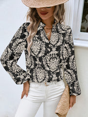 Damska koszula z nadrukiem, wakacyjna, na co dzień, z długim rękawem