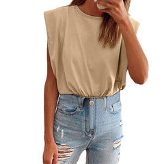 Damska koszulka bez rękawów z dzianiny