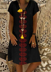 Bawełniana sukienka z dekoltem w szpic