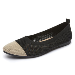 👠🥿Pojedyncze buty 2024 Oddychające, płaskie, puste, damskie buty z dzianiny