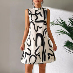 2024 nowa letnia sukienka z kamizelką i nadrukiem