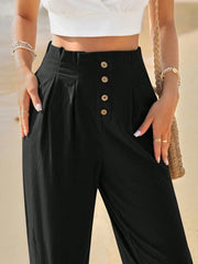 Letnie spodnie na co dzień z gumką w pasie, spraną bawełną