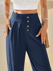 Letnie spodnie na co dzień z gumką w pasie, spraną bawełną