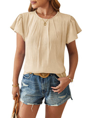 🦸♀️2024 Wiosna i lato, luźny top z błyszczącej, złotej tkaniny z płatkami i rękawami