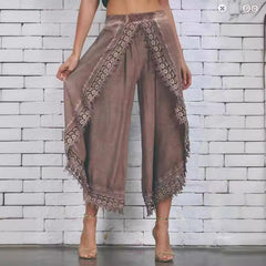 Damskie koronkowe spodnie haremowe z szerokimi nogawkami