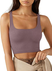 Ins trend w modzie w jednolitym kolorze, seksowna, gwintowana krótka kamizelka