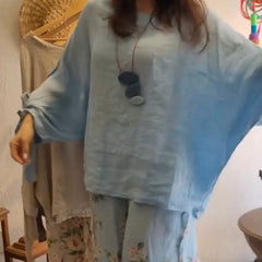 ⏳ Ograniczona czasowo zniżka 45%! 💥Luźna bluzka damska i szerokie spodnie z kwiatowym nadrukiem