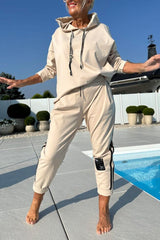 💖Dwuczęściowy zestaw damski z bluzą z kapturem i spodniami dresowymi