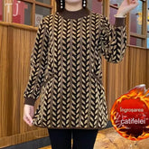 Aksamitny, pogrubiony top z długim rękawem