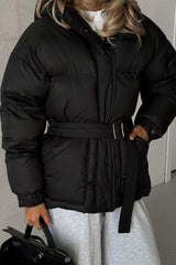 Damska swobodna, gruba kurtka z kapturem i zamkiem błyskawicznym