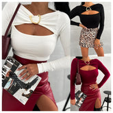 Seksowna koszulka z długim rękawem