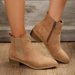 Damskie botki Chelsea na grubym obcasie