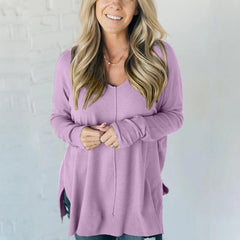 💝Gorąca wyprzedaż💝Damski sweter na co dzień z miękkim przodem i dekoltem w szpic