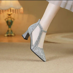 👡Eleganckie sandały na wysokim obcasie z siateczki