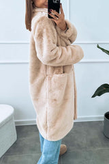Women's casual loose plush coat