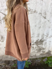 Damska kurtka codzienna z okrągłym dekoltem na jesień i zimę