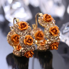 💝Wyprzedaż 40% ZNIŻKI – Kolczyki z kwiatami róży🌹