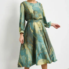 🌷Specjalna cena🌷Sukienka damska z długimi rękawami i okrągłym dekoltem