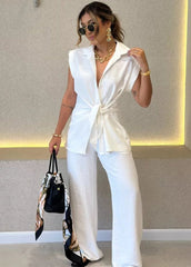 Szykowny zestaw z wiązanym przodem