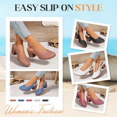 Damskie modne sandały na grubym obcasie Hollow Out