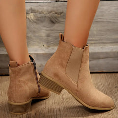 Damskie botki Chelsea na grubym obcasie